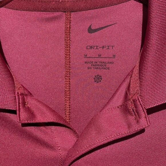 Nike Dri-Fit Men's Short Sleeve Red Golf Polo Shirt Size M - Picture 3 of 9